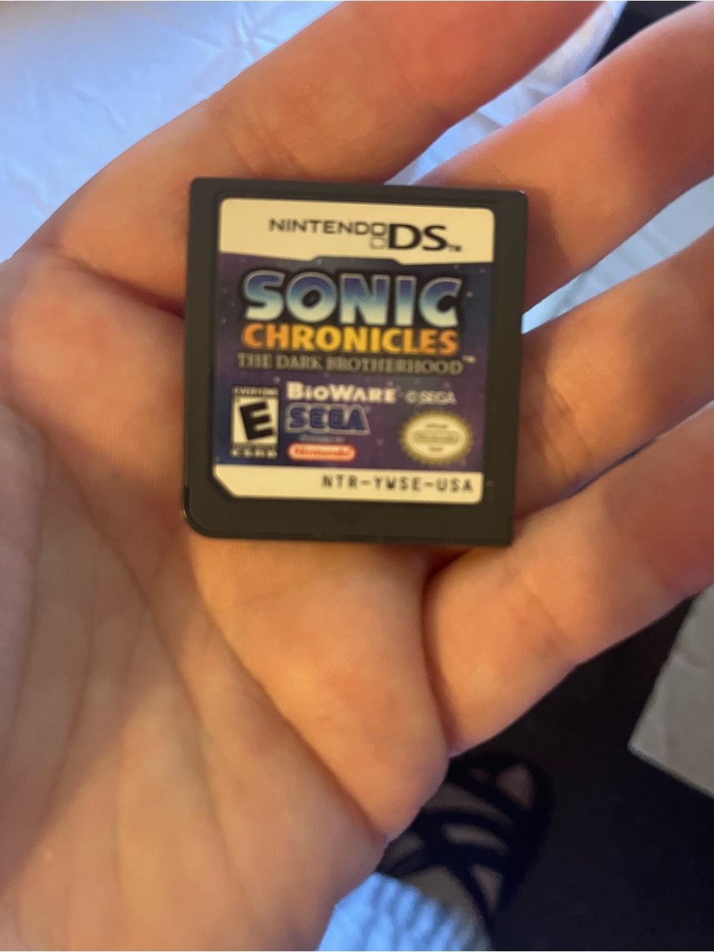 Nintendo DS Sonic Chronicles cartridge with purple label